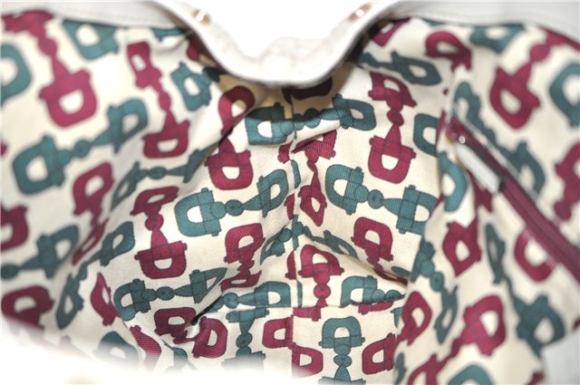 Authentic GUCCI Guccissima Sukey Shoulder Tote Bag GG Leather 211944 White 4802E