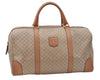 Authentic CELINE Macadam Blason Pattern Boston Hand Bag PVC Leather Beige 4803D
