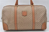 Authentic CELINE Macadam Blason Pattern Boston Hand Bag PVC Leather Beige 4803D