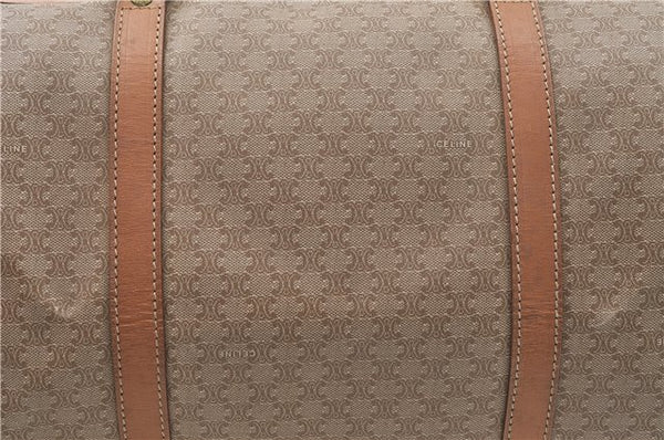 Authentic CELINE Macadam Blason Pattern Boston Hand Bag PVC Leather Beige 4803D