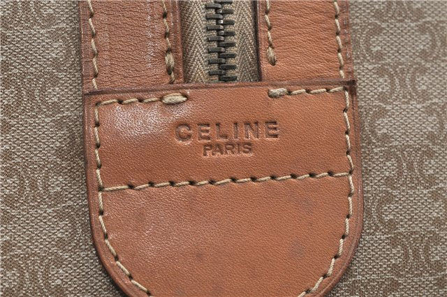 Authentic CELINE Macadam Blason Pattern Boston Hand Bag PVC Leather Beige 4803D