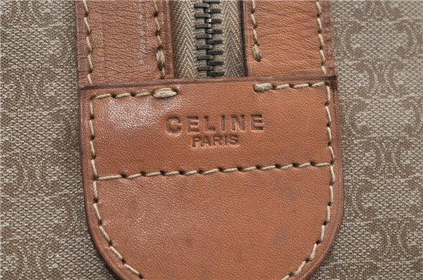 Authentic CELINE Macadam Blason Pattern Boston Hand Bag PVC Leather Beige 4803D