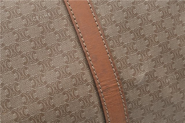 Authentic CELINE Macadam Blason Pattern Boston Hand Bag PVC Leather Beige 4803D