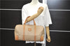 Authentic CELINE Macadam Blason Pattern Boston Hand Bag PVC Leather Beige 4803D