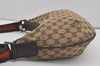 Auth GUCCI Web Sherry Line Shoulder Bag GG Canvas Leather 181092 Brown 4803I