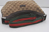 Auth GUCCI Web Sherry Line Shoulder Bag GG Canvas Leather 181092 Brown 4803I