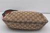 Auth GUCCI Web Sherry Line Shoulder Bag GG Canvas Leather 181092 Brown 4803I