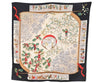 Authentic HERMES Pleats Scarf "Neige d'Antan" Silk Black 4805I