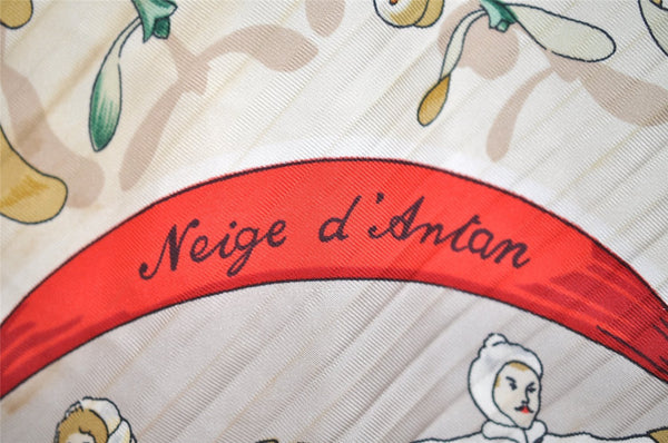 Authentic HERMES Pleats Scarf "Neige d'Antan" Silk Black 4805I