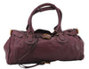 Authentic Chloe Vintage Paddington Leather Shoulder Tote Bag Purple 4808E