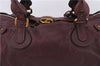 Authentic Chloe Vintage Paddington Leather Shoulder Tote Bag Purple 4808E