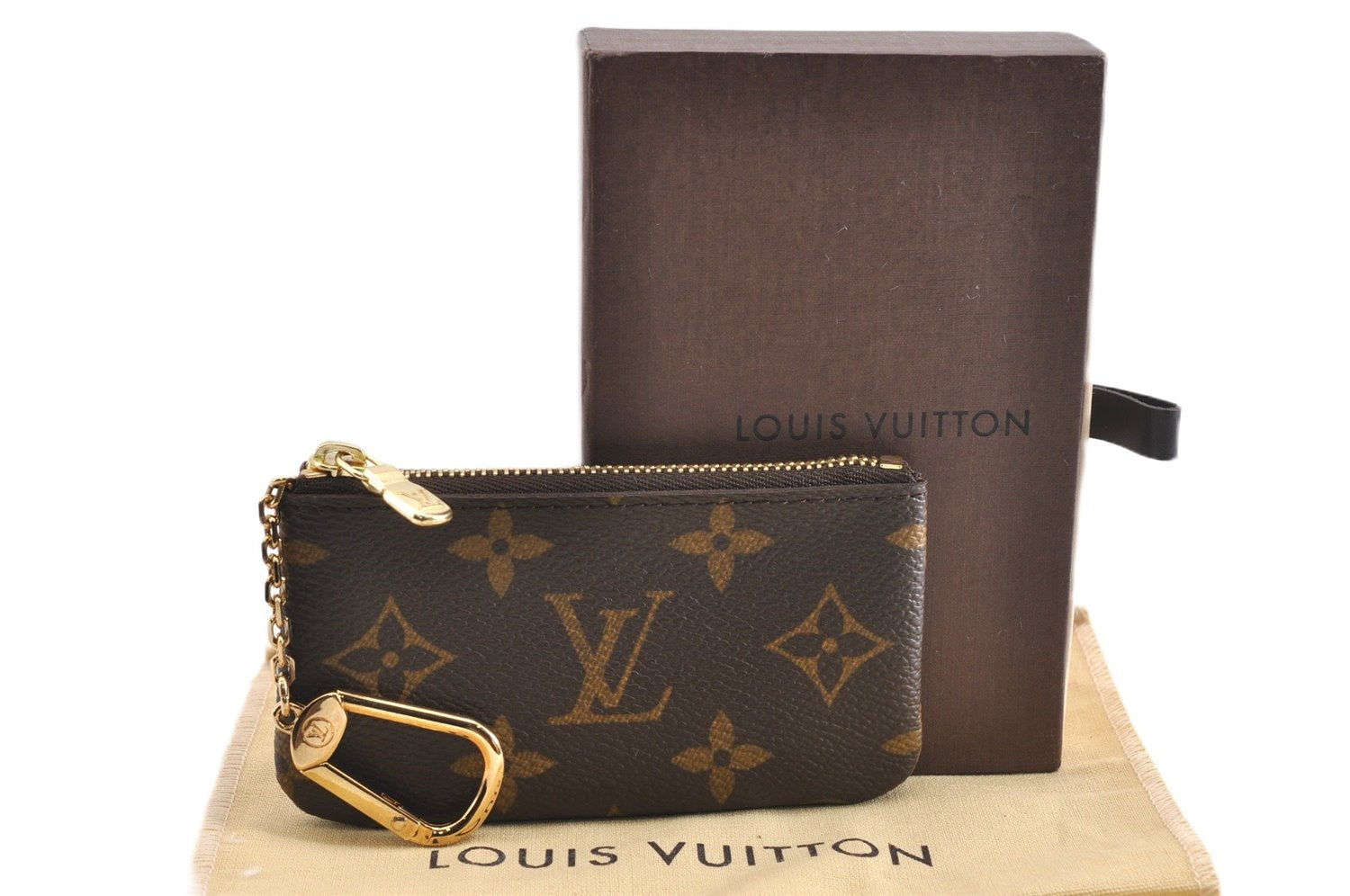Authentic Louis Vuitton Monogram Pochette Cles Coin Case M62650 LV Box 4809F