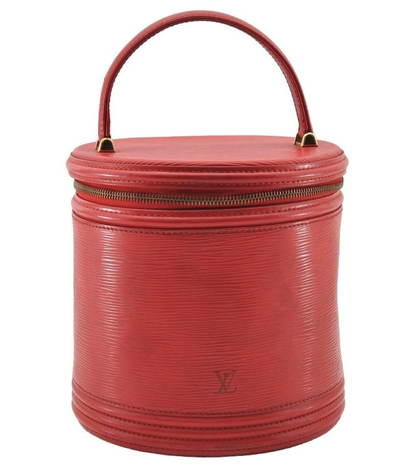 Authentic Louis Vuitton Epi Cannes Red Cosmetic Hand Bag Purse M48037 Junk 4810I