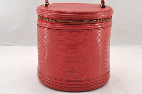 Authentic Louis Vuitton Epi Cannes Red Cosmetic Hand Bag Purse M48037 Junk 4810I