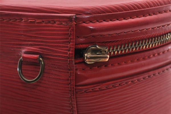 Authentic Louis Vuitton Epi Cannes Red Cosmetic Hand Bag Purse M48037 Junk 4810I