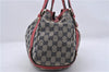Auth GUCCI Abbey Shoulder Tote Bag GG Canvas Leather 130736 Red Navy Blue 4811D