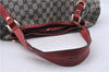 Auth GUCCI Abbey Shoulder Tote Bag GG Canvas Leather 130736 Red Navy Blue 4811D