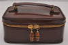 Authentic GUCCI Vintage Bamboo Vanity Hand Bag Purse Enamel Brown 4811I