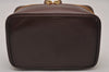 Authentic GUCCI Vintage Bamboo Vanity Hand Bag Purse Enamel Brown 4811I