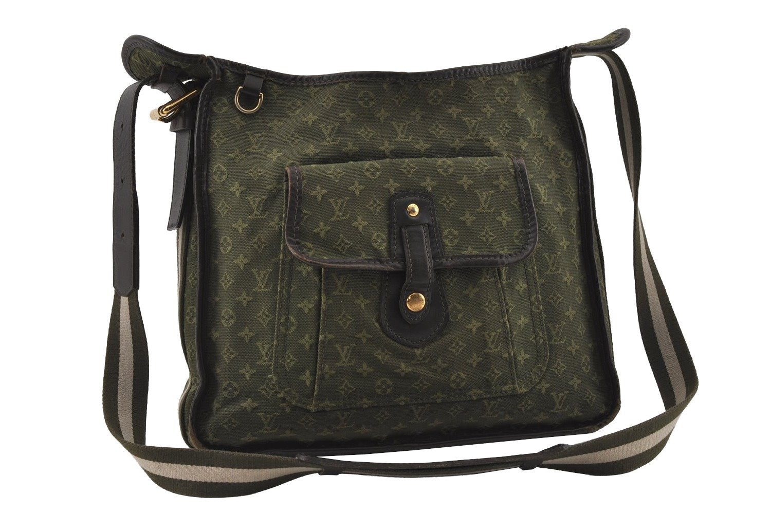 Authentic Louis Vuitton Monogram Mini Besace Mary Kate Shoulder Bag Green 4814I