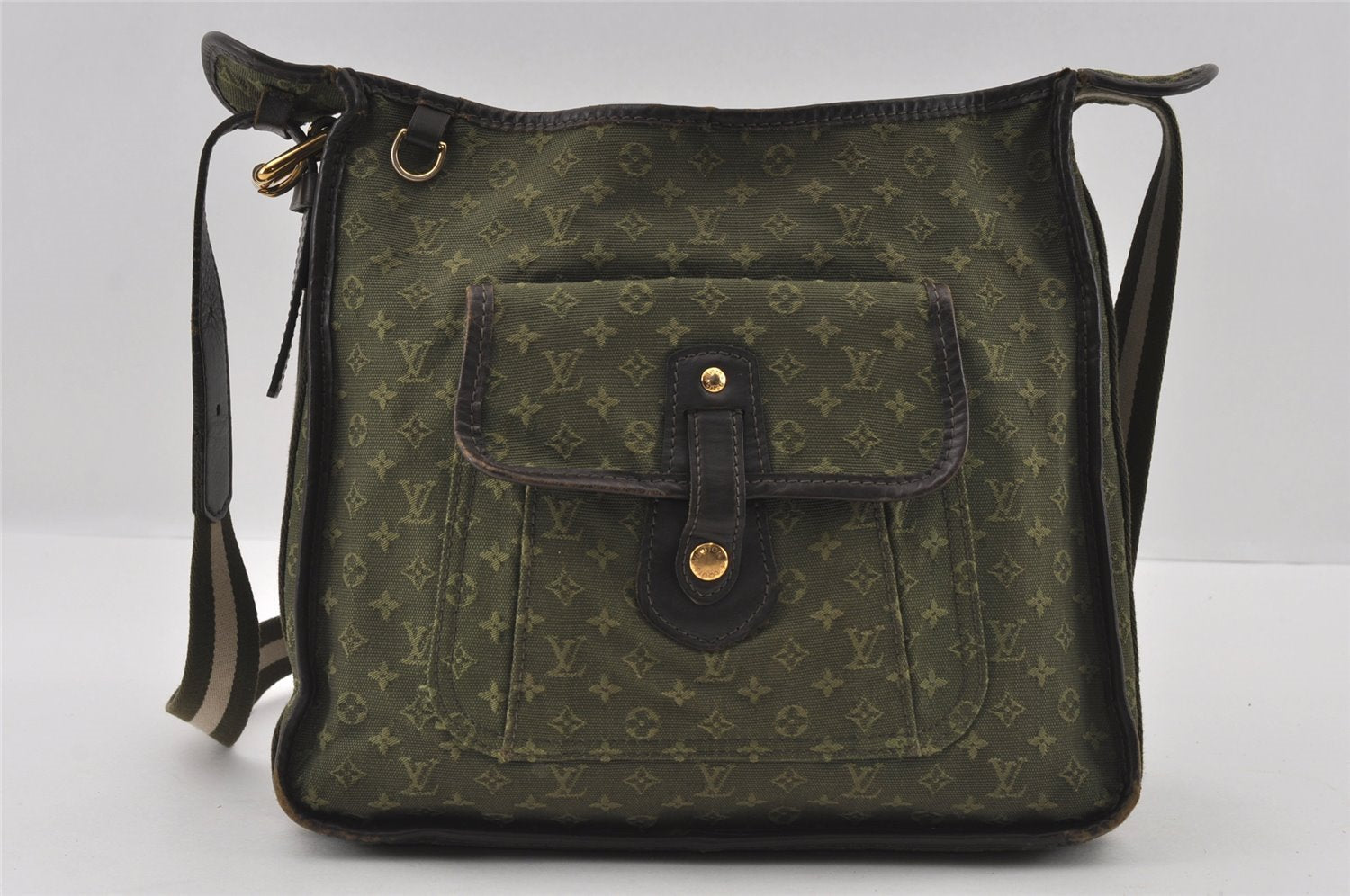 Authentic Louis Vuitton Monogram Mini Besace Mary Kate Shoulder Bag Green 4814I