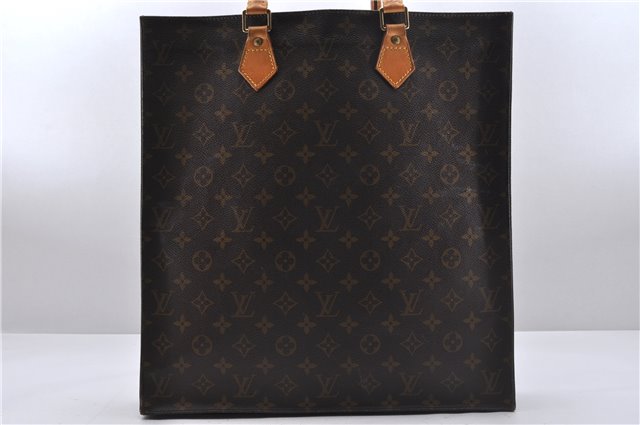 Authentic Louis Vuitton Monogram Sac Plat Hand Bag M51140 LV 4816D