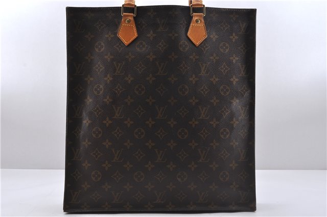 Authentic Louis Vuitton Monogram Sac Plat Hand Bag M51140 LV 4816D