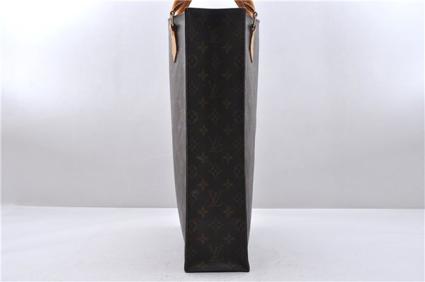 Authentic Louis Vuitton Monogram Sac Plat Hand Bag M51140 LV 4816D