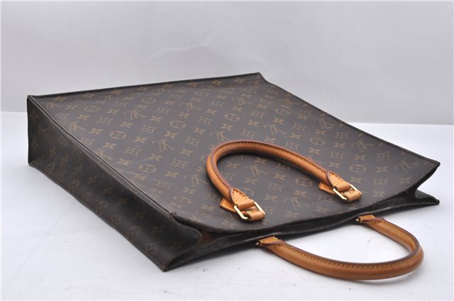 Authentic Louis Vuitton Monogram Sac Plat Hand Bag M51140 LV 4816D