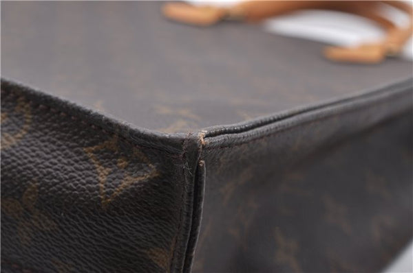 Authentic Louis Vuitton Monogram Sac Plat Hand Bag M51140 LV 4816D