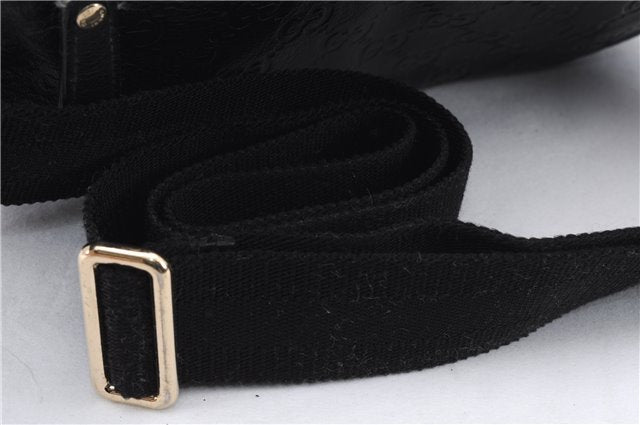 Authentic GUCCI Guccissima Leather Waist Bum Bag Purse 246417 Black 4816E