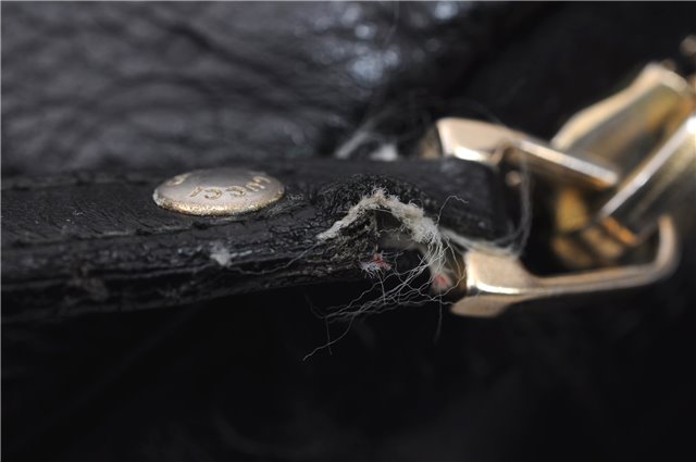 Authentic GUCCI Guccissima Leather Waist Bum Bag Purse 246417 Black 4816E