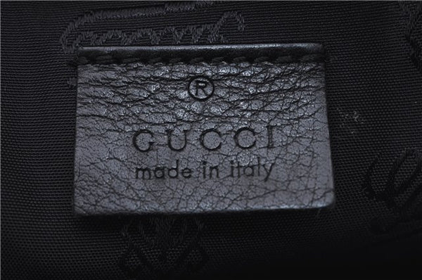 Authentic GUCCI Guccissima Leather Waist Bum Bag Purse 246417 Black 4816E