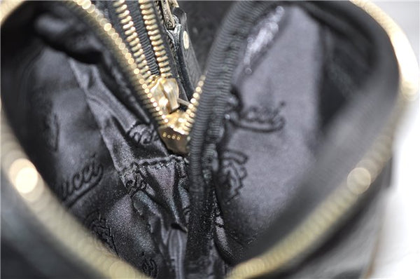Authentic GUCCI Guccissima Leather Waist Bum Bag Purse 246417 Black 4816E