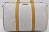 Authentic GUCCI Vintage Hand Boston Bag GG PVC Leather 193603 White 4818E