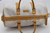 Authentic GUCCI Vintage Hand Boston Bag GG PVC Leather 193603 White 4818E