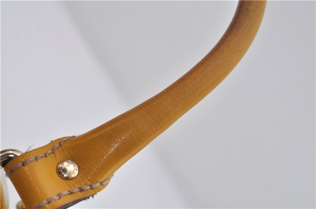 Authentic GUCCI Vintage Hand Boston Bag GG PVC Leather 193603 White 4818E