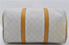 Authentic GUCCI Vintage Hand Boston Bag GG PVC Leather 193603 White 4818E