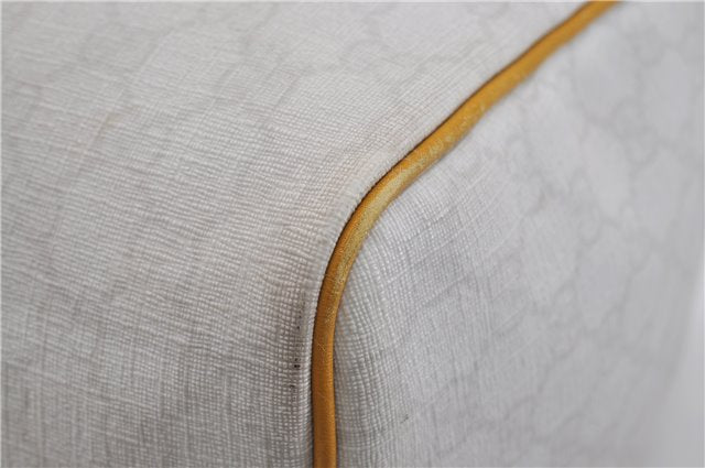 Authentic GUCCI Vintage Hand Boston Bag GG PVC Leather 193603 White 4818E