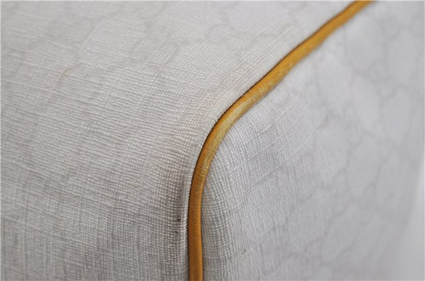 Authentic GUCCI Vintage Hand Boston Bag GG PVC Leather 193603 White 4818E