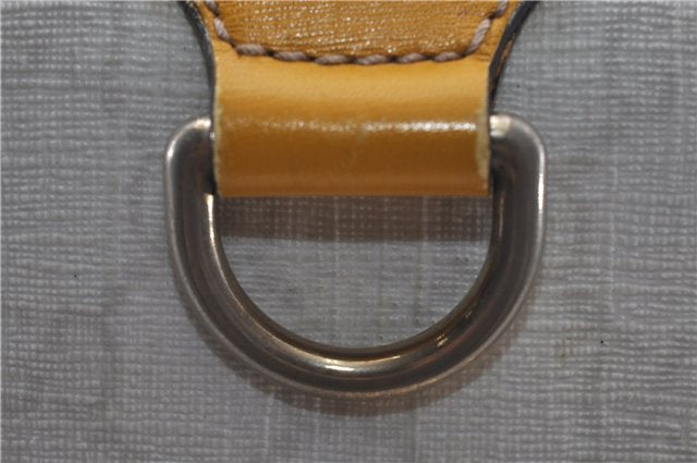 Authentic GUCCI Vintage Hand Boston Bag GG PVC Leather 193603 White 4818E