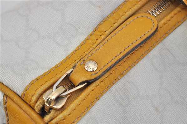 Authentic GUCCI Vintage Hand Boston Bag GG PVC Leather 193603 White 4818E