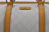 Authentic GUCCI Vintage Hand Boston Bag GG PVC Leather 193603 White 4818E