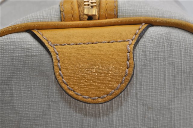 Authentic GUCCI Vintage Hand Boston Bag GG PVC Leather 193603 White 4818E