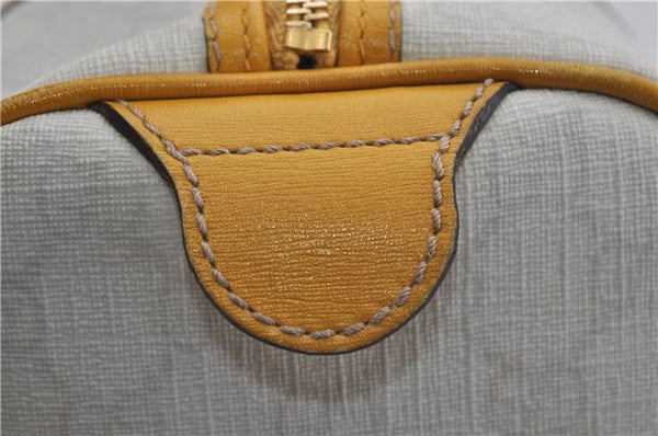 Authentic GUCCI Vintage Hand Boston Bag GG PVC Leather 193603 White 4818E