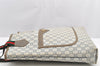 Authentic GUCCI Web Sherry Line GG Plus Shoulder Tote Bag PVC Leather Gray 4821I