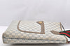 Authentic GUCCI Web Sherry Line GG Plus Shoulder Tote Bag PVC Leather Gray 4821I