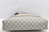Authentic GUCCI Web Sherry Line GG Plus Shoulder Tote Bag PVC Leather Gray 4821I
