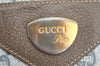 Authentic GUCCI Web Sherry Line GG Plus Shoulder Tote Bag PVC Leather Gray 4821I