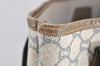 Authentic GUCCI Web Sherry Line GG Plus Shoulder Tote Bag PVC Leather Gray 4821I